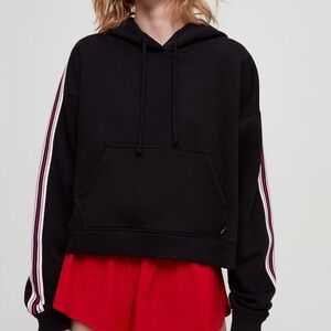 Aritzia Tna The Iconic Hoodie Black with Sleeve Stripes